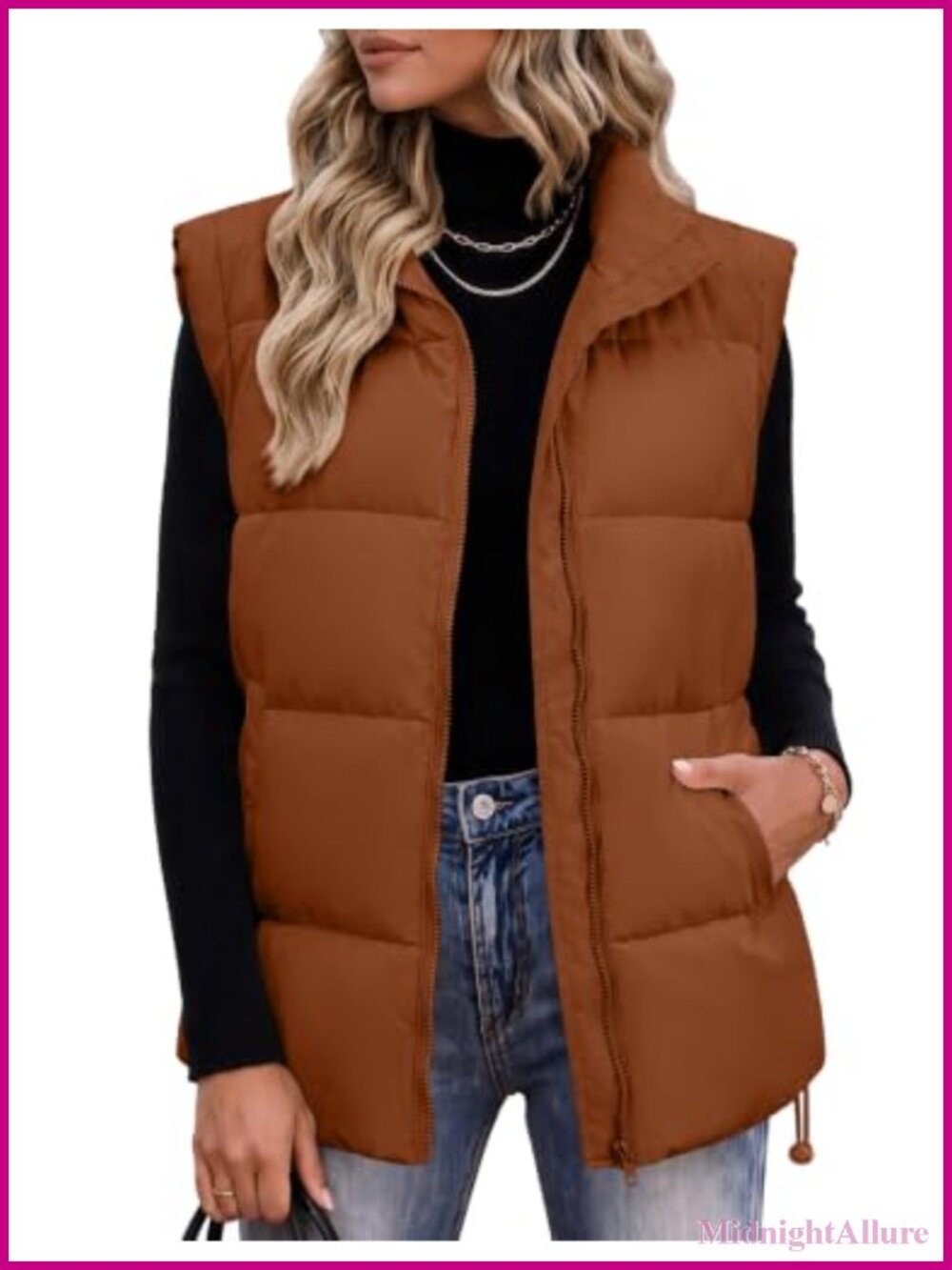 Zeagoo Women's Puffer Vest Sleeveless Lightweight Quilted Jacket Winter Coat